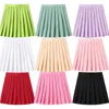 Skirts Women Candy Color High Waist Pleat Skirt XXS-5XL Korean Black Preppy Mini School Uniforms Girls White Summer Jupe Kawaii