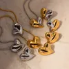 Fascino Uworld Collana con ciondolo cuore in acciaio inossidabile 18 carati PVD oro placcato metallo orecchino con perno gioielli ufficio Waterp 231208