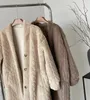 Mulheres Fur Faux Inverno Grosso Quente Feminino Longo Solto Casacos Plus Size Botão Fly Vintage Outerwear Senhoras X Long Dobby Jacket 231207