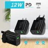 Universal 2.4a 12W 18W 20W Dual-Ports Typ C USB-C PD EU US-Wandladegerät Stromversorgungsadapter für iPhone X XS Max 11 12 13 14 15 Pro Samsung Tablet PC Android Phone