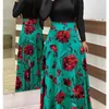 Casual Jurken Streep Polka Bloemenprint Lange Jurk Vrouwen Zomer Slanke Hoge Taille O-hals Gewaad Maxi Party Vestidos 5XL femme