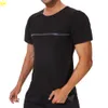 T-shirt de Sauna à manches courtes pour hommes, haut de sueur pour l'entraînement quotidien de perte de poids, transpiration rapide, modelant le corps, Fiess Sport Gym