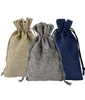 24PCS 3Color Suit Burlap Gift Bag Beam Mouth Linen Christmas Candy Holiday Gift Small Burlap Bag17931072