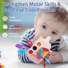 Mobiles 1pc Montessori Toy for Baby Cute Bottle Shape Sensory Teething Toys with Rattles Toddlers Boy Girl Birthday Gifts Co 231207