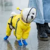 Köpek Giyim Su Geçirmez Köpek Köpek Yağmur Ceketi Yağmur Ceketi Küçük Orta Orta Köpekler için Poncho Yansıtıcı Kayış Bal Arı Ayı Dinozor 231207