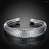 Bangle Wholesale Silver Plated Luxury Chain Bracelets Bangles Cuff For Women Fashion Classic Party Wedding Jewelry Adjustable