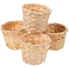Conjuntos de utensílios de jantar 10 pcs bambu mini cesto de flores acndicionador decoração de casa pequena cáqui cappris portador de frutas armazenamento de madeira decorativa
