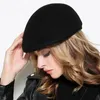 Berets senhoras chique boina feminino inverno 100% lã chapéu mulher festa formal feltro sboy boné 55-58 cm 231208