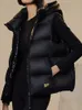 Dames Vesten Eendendons Capuchon Vest Dames Winter Dikke Warme Mouwloze Jas Heren Zwart Slanke Vest Mode Casual Winddicht 231208