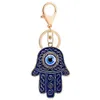 Creative Blue Eyes Keychain Purse Charms Crystal Rhinestone Key Chain Ring Fashion Holder Car Keyrings242G