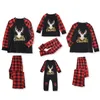 Familjsmatchande kläder julfader mamma barnkläder toppbyxor outfit gitter xmas sömnkläder pjs set baby romper 231207