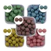 Teethers Toys 50Pcs Colors Rust Olive Oatmeal Wood Silicone Beads 10mm 12mm 15mm 20mm Baby Round Loose Balls For Pens Jewelry Accessory 231207