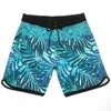 Shorts masculino bermuda extensível calções de banho de secagem rápida à prova d'água praia para surf e natação 070