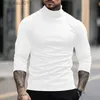 Heren T-shirts 2023 Lente en Herfst Heren T-shirt met hoge hals Slim Fit Modieus Hoog elastisch Lang Sle Katoen Informeel Ademend Kleding S-3XL L231208