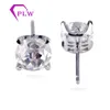 Provence Gems Aangepaste 14k witgoud 6,5 mm Rose Cut kleurloze Moissanite oorbellen