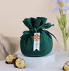 Bolsa reutilizable de terciopelo para dulces de Navidad, bolsa con cordón para regalo, recuerdo de fiesta, joyería, decoración de boda, bolsas de almacenamiento de dulces