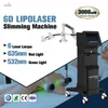 6d Lipo Laser 슬림 기계 Lipolaser Body Slimming 635nm Red Light Lazer Slim Device Fat Burning LLLT SPA 2 년 보증 사용