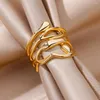 Cluster Rings 316L Vintage Stainless Steel For Women Adjustable Gold Color Wedding Couple Jewelry Bijoux