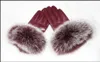 Five Fingers Gloves High-grade women's leather gloves sheepskin winter warm plus velvet thick cuffs big fox fur gloves touch screen gloves 231207