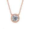 S925 Silver plated Rose gold plated silver pendant with chain set Moissanite bubble necklace for women girls