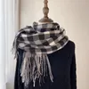 Sjaals 2023 Pamwallymensa Dames Sjaal Winter Luxe Merk Tippet voor Dames Plaid Sjaals Warme Britse Stijl Dikker Man 231208