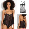 Suspensórios de renda lingerie traseira oco transparente preto sexy casa pamas conjunto tanga