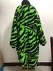 Damesbont Nepbont Dames Winter Nepbont Teddybeerjas Dikke oversized lange jas Zebrakleur Losse damesjas 231207