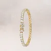 Hip Hop Tennis Diamonds Chain Bracelets For Men Fashion Luxury Copper Zircons Bracelet 7 Inches 8 Inches Golden Silver Chains Jewe8703381