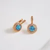 Boucles d'oreilles pendantes à Clip tendance pour femmes, Bijoux de fête fabriqués avec des cristaux d'autriche, boucles d'oreilles rondes suspendues, Bijoux quotidiens pour dames