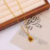 Fashionable New Layered Melad Color Series Natural Stone Pendant Titanium Steel Small and High End Necklace Tiger Eye