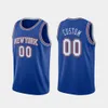 New York Knicks hommes Damyean Dotson Mitchell Robinson Kristaps Porzingis RJ Barrett marine maillot de déclaration personnalisé