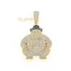 3.8 CTS 30 Grams IGL Certified Luxury Wedding Fine Jewelry VVS1 14K Gold Iced Out Sumo Wrestler Moissanite Diamond Pendant