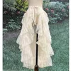 Ropa étnica Falda de cubierta transparente de cortina de cintura de lolita de doble capa