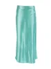 Spódnice mnealways18 solidna fioletowa satynowa jedwabna spódnica kobiety wysoka w letnim spódnicy eleganckie damskie spódnice biurowe midi Spring 231207