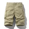 Shorts pour hommes 2023 Cargo Casual Mâle Vêtements Vêtements d'été Bermuda pour coton Homme Corvées Charge Shores de Green Streetwear Z409