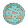 Berets Capybara Pattern Swimming With Oranges Bucket Hat Spring Cartoon Cute Fishing For Outdoor Men Women Ispoti Lightweight