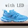 Projektant luksus dla damskiej męskie buty na zewnątrz Track 3.0 Sneaker oświetlony gomma skórzany trener nylon drukowana platforma Treakers Men Treakers Buty LED 380