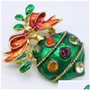 Broches, broches Broches Broches 4pcs Année Série Gouttes en métal Ceinture Arbre mixte 41-46mm Bijoux Cadeau Décoration de Noël Broche Drop Delive DHK2T