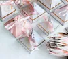 Nouvelle boîte à bonbons en marbre pyramide triangulaire faveurs de mariage et boîtes à cadeaux boîte à chocolat Bomboniera boîtes à cadeaux fournitures de fête Y123422839
