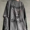 T-shirts voor heren Emo Mannen Gothic Koreaans Unisex Streetwear Japan Halloween T-shirt T-shirt Harajuku Tops Tees Lange Sle Fairy Grunge Alt Kleding L231208