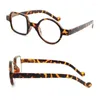 Sunglasses Retro Leopard Asymmetrical Round Square Reading Glasses Women Men Presbyopia Hyperopia Eyeglasses Strength 1.0x - 3.5x