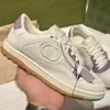 Sneaker läder vintage g broderad par avslappnad sneaker män kvinnor små vita skor