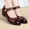 Sapatos de vestido de couro macio salto alto luxo chunky salto mulheres único preto tornozelo cinta trabalho escritório senhoras bombas conforto mãe