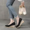 Sapatos de vestido mocassins cunhas alpercatas mulher bombas casuais deslizamento-on mulheres conforto caminhada elegante zapatos de damas elegantes