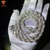 New Arrival Fashion Jewelry Popular White Gold Plated S925 Iced Out 8mm Vvs Moissanite Hip Hop Rope Chain Necklace for Men