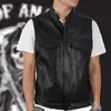 Men's Vests Men's Vest Black Clothing Waistcoat PU Leather Gentleman Waistcoat Sleeveless Stand-up Collar Vest for Men Clothing Q231208