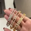 Luxury Bracelets Bangle Classic Brand Designer S925 Sterling Silver Three Hollow Movable Crystal Cuff Bangle For Women Jewelry Party Gi Gnxh