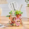 Blocks Loz Creative Mini Pen Holder Forest Rabbit Tree House Building Block Diy Office Desktop Decoration Stationery Brick For Kids Gif R231208