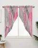 Gordijn marmeren textuur aquarel roze grijs raam woonkamer slaapkamer decor gordijnen keuken decoratie driehoekig