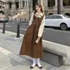 Urban Sexy Dresses Slest Dress Women Autumn New Sweet Retro Midi Dresses Preppy Style Kaii Loose Empire Design Belt Suspenders Vestidos Girl L231208